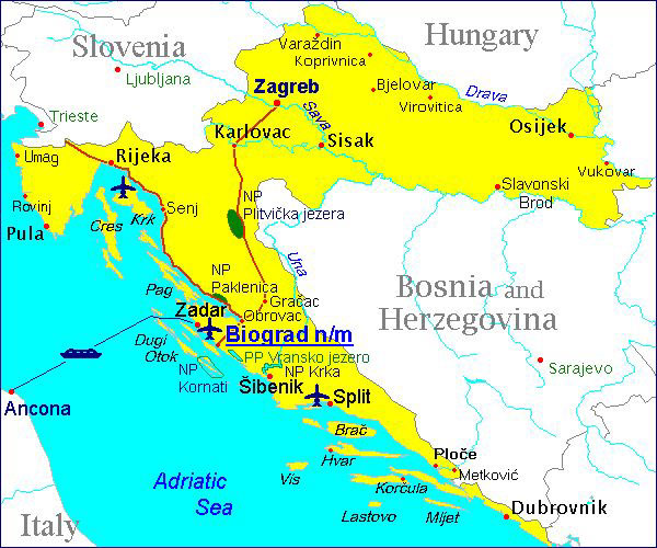 biograd karta hrvatske Apartmani Renata, Biograd na moru   Sjeverna Dalmacija  biograd karta hrvatske